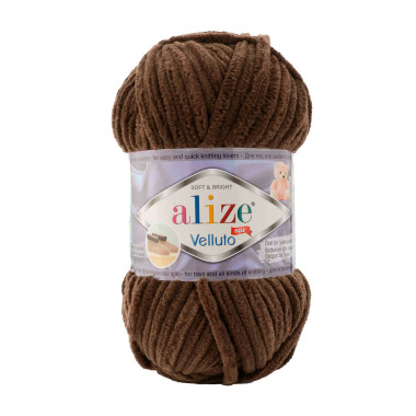 Пряжа Alize Velluto черный шоколад (493)