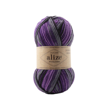 Yarn Alize Wooltime violet multicolor (11013)