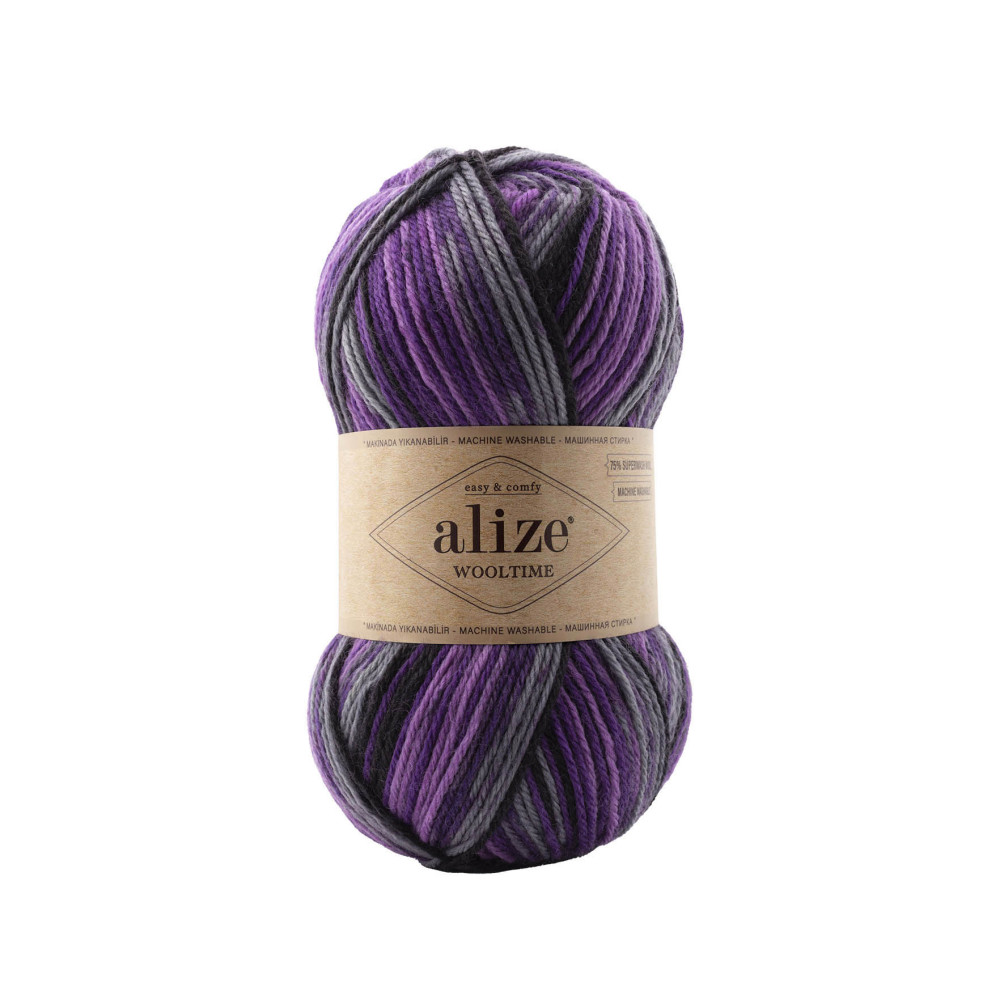Yarn Alize Wooltime violet multicolor (11013) Yarn Alize Wooltime violet multicolor (11013)