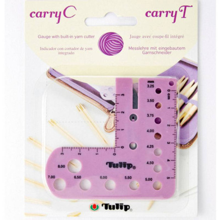 Knitting Needle Diameter Measuring Ruler with Cutter - Tulip (CTMM-26)