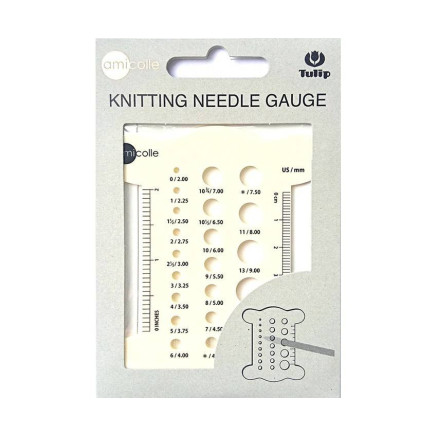 Knitting Needle Diameter Measuring Ruler white - Tulip (АС-054e)