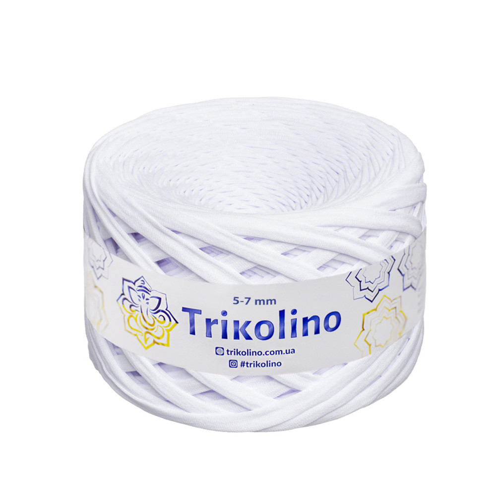 Трикотажна пряжа Trikolino 5-7 мм, снігова троянда 100 м (770202) Трикотажна пряжа Trikolino 5-7 мм, снігова троянда 100 м (770202)