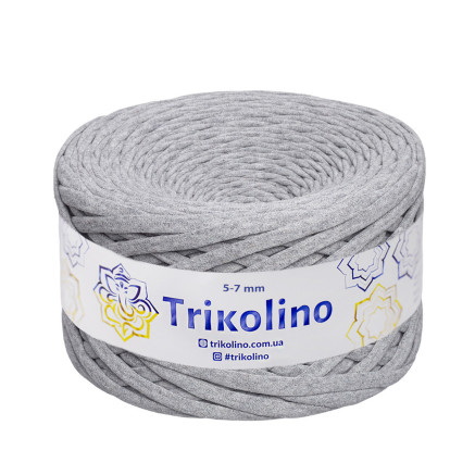 Knitted yarn Trikolino 5-7 mm, grey melange 100 m (701703)