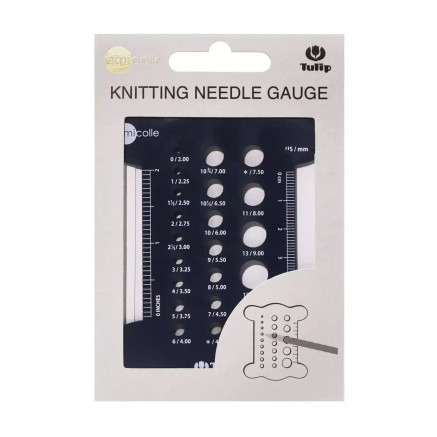 Knitting Needle Diameter Measuring Ruler dark blue - Tulip (АС-053e)