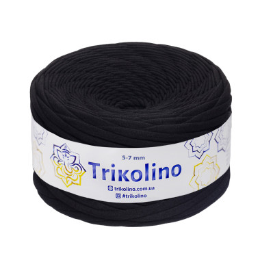 Трикотажна пряжа Trikolino 5-7 мм, чорний  100 м (700289)