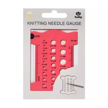Knitting Needle Diameter Measuring Ruler pink - Tulip (АС-056e)