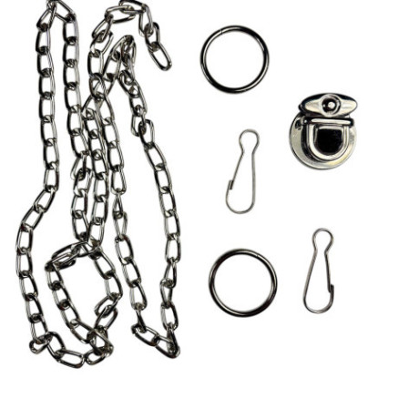 Set of accessories for bags, silver