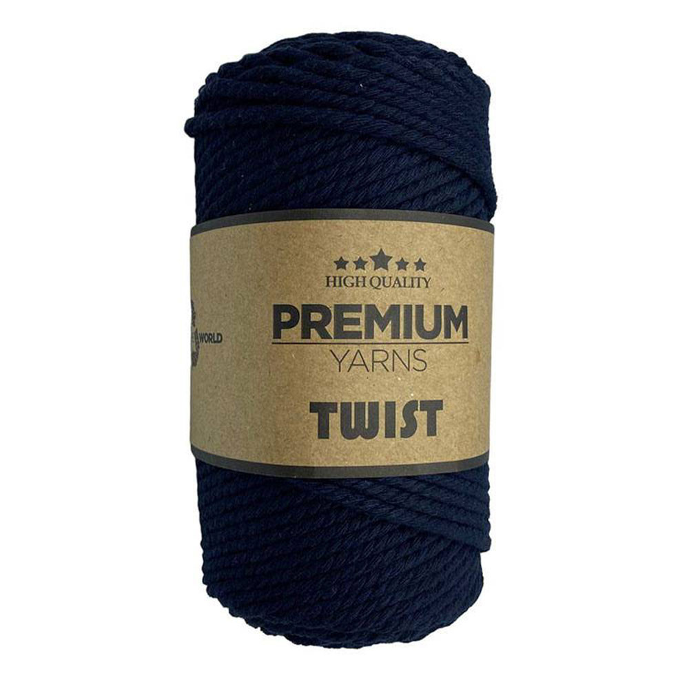Хлопковый шнур TWIST Premium Yarns, иссиня-черный (3513) Хлопковый шнур TWIST Premium Yarns, иссиня-черный (3513)