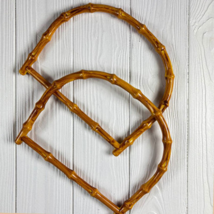 Set of plastic bag handles for bamboo 16x15 cm, ocher