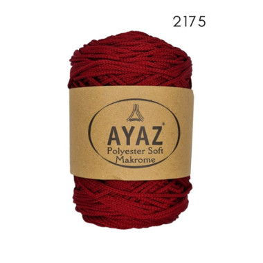 Шнур Polyester Soft Makrome AYAZ, вишневый (2175)
