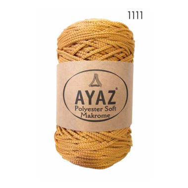 Шнур Polyester Soft Makrome AYAZ, гірчичний (1111)