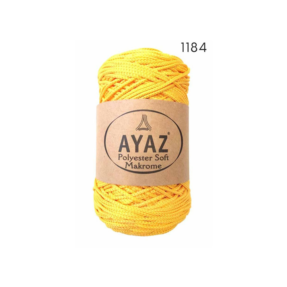 Шнур Polyester Soft Makrome AYAZ, жовтий (1184) Шнур Polyester Soft Makrome AYAZ, жовтий (1184)