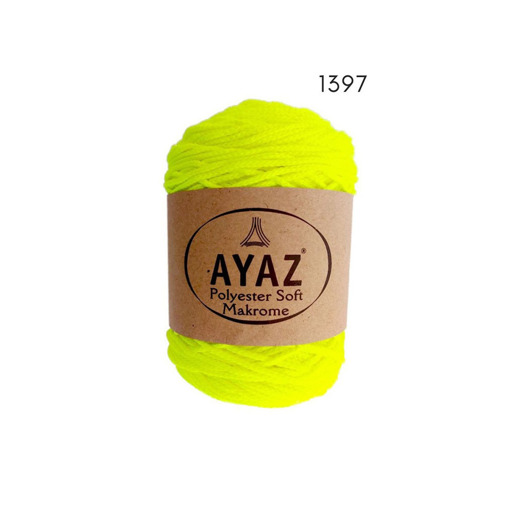 Шнур Polyester Soft Makrome AYAZ, жовтий неон (1397) Шнур Polyester Soft Makrome AYAZ, жовтий неон (1397)