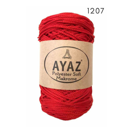 Polyester Soft Makrome AYAZ cord, red (1207)