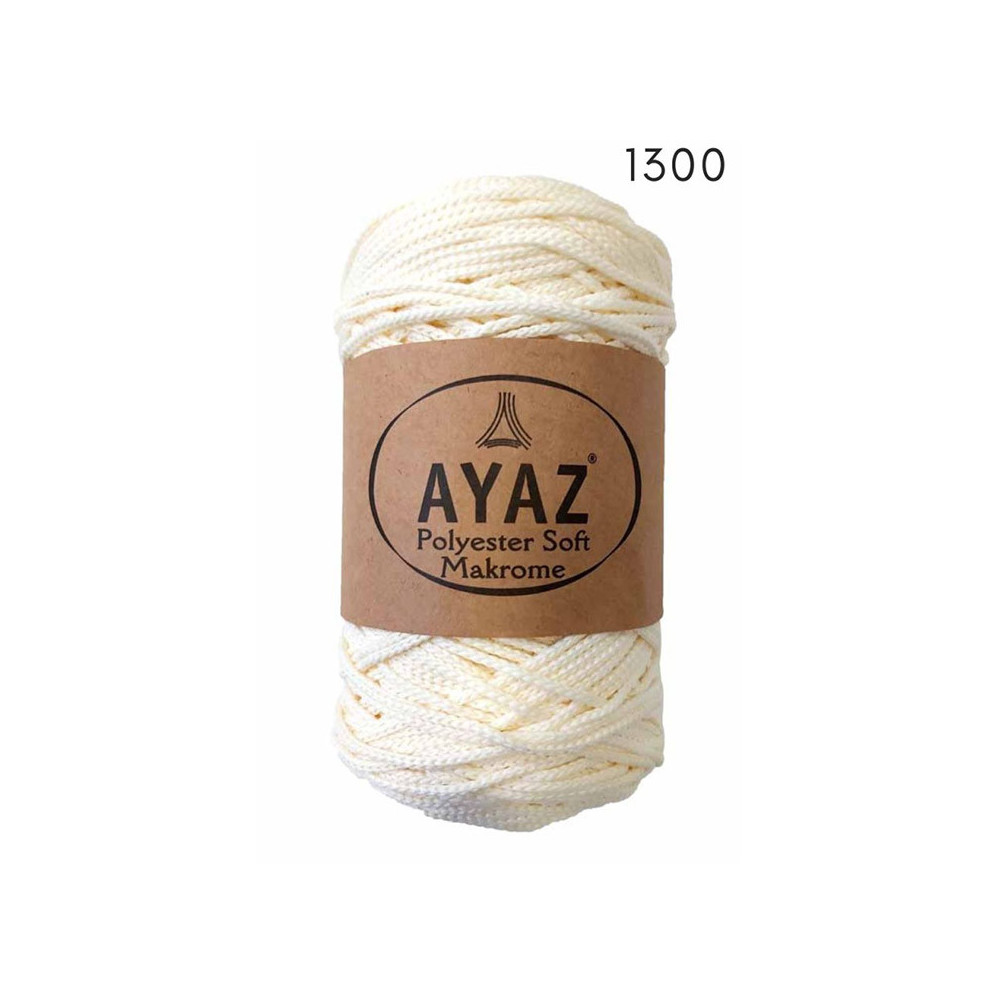 Шнур Polyester Soft Makrome AYAZ, молочный (1300) Шнур Polyester Soft Makrome AYAZ, молочный (1300)