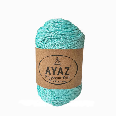 Шнур Polyester Soft Makrome AYAZ, нежно-бирюзовый (1280)