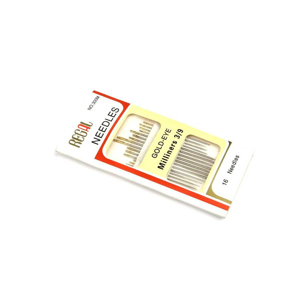 Sewing needles assorted №3-9 with gold eye 16 pcs Sewing needles assorted №3-9 with gold eye 16 pcs