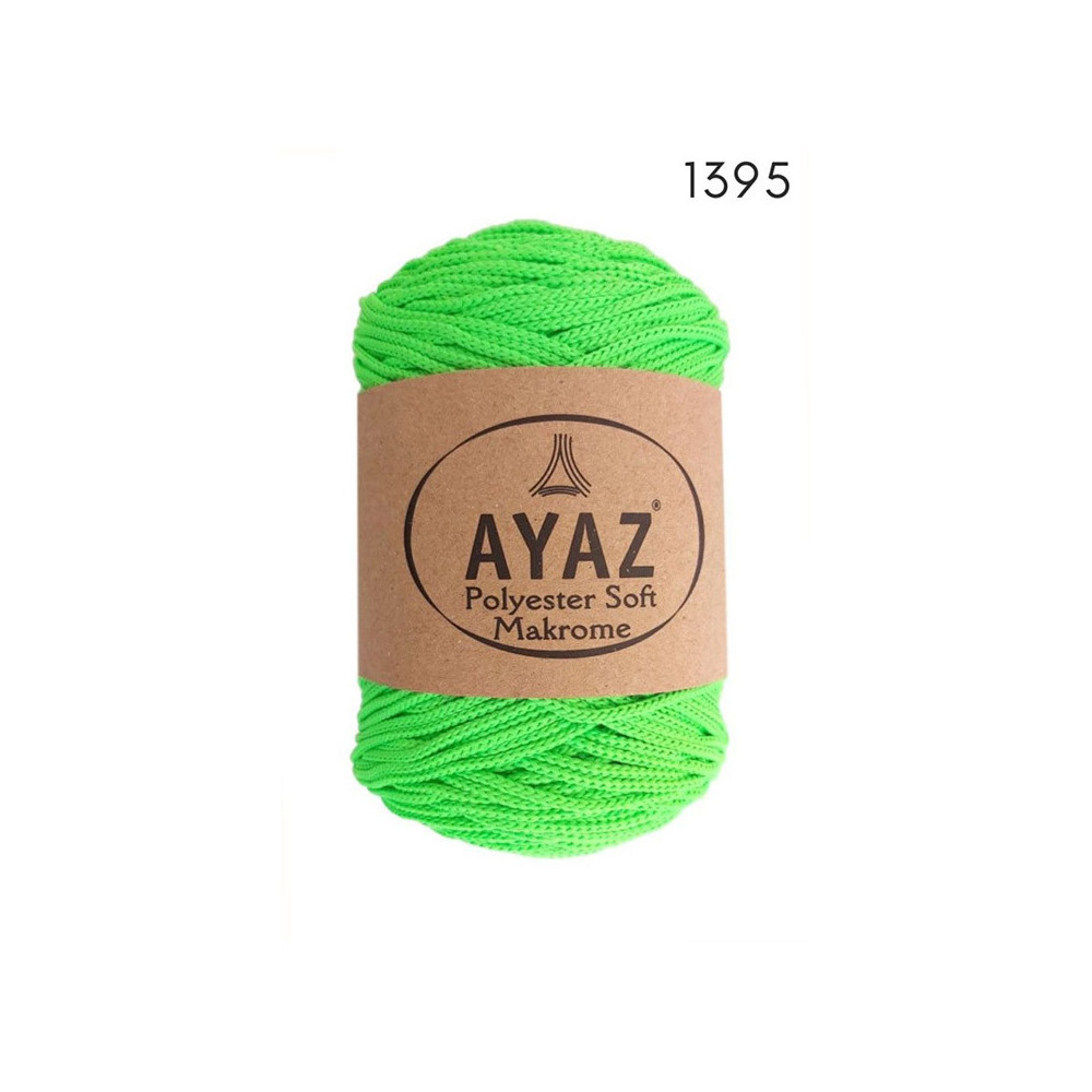 Шнур Polyester Soft Makrome AYAZ, салатовый неон (1395) Шнур Polyester Soft Makrome AYAZ, салатовый неон (1395)