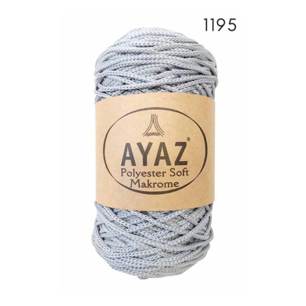 Polyester Soft Makrome AYAZ cord, silver (1195)