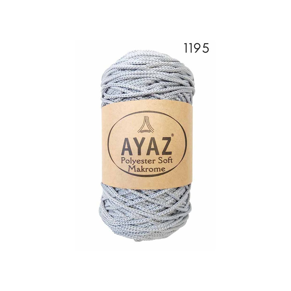 Polyester Soft Makrome AYAZ cord, silver (1195) Polyester Soft Makrome AYAZ cord, silver (1195)
