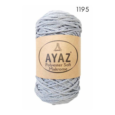 Шнур Polyester Soft Makrome AYAZ, срібло (1195)