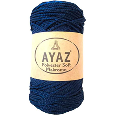 Шнур Polyester Soft Makrome AYAZ, темно-синий (1148)