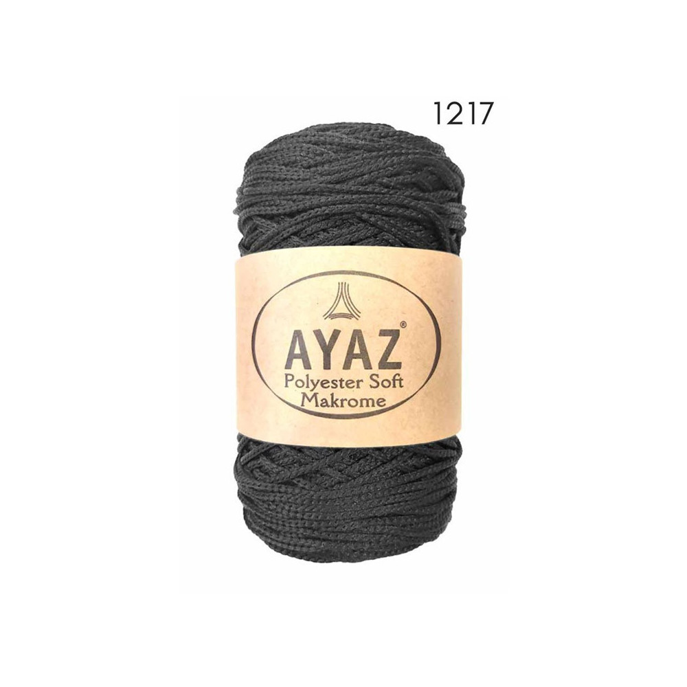 Шнур Polyester Soft Makrome AYAZ, чорний (1217) Шнур Polyester Soft Makrome AYAZ, чорний (1217)