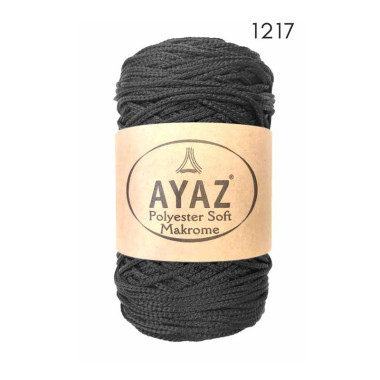 Шнур Polyester Soft Makrome AYAZ, черный (1217)