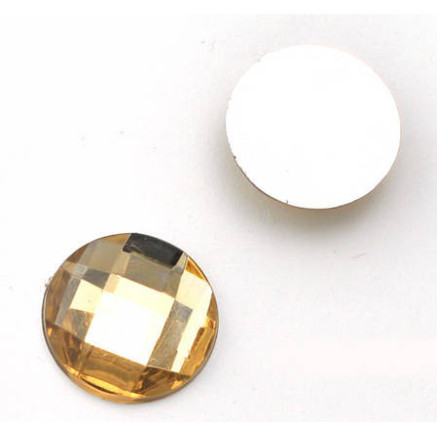 Glue stone 16 mm brown, 10 pcs