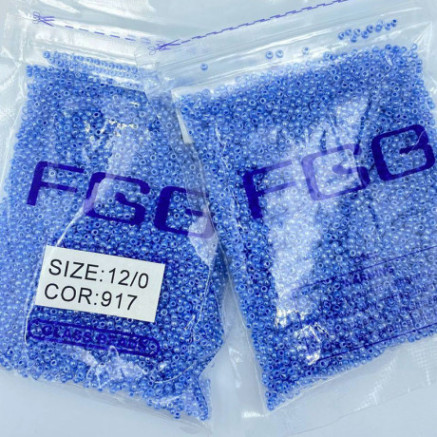 Beads calibrated 12/0 50 g, cornflower pearl, 917