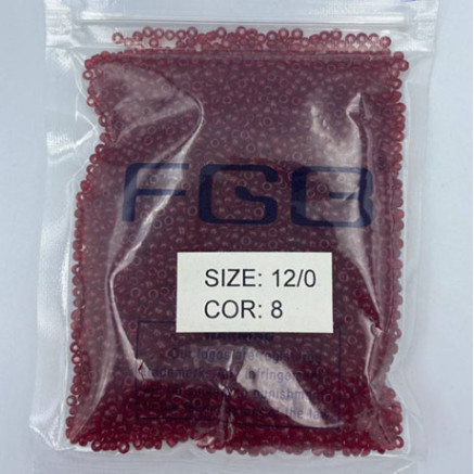 Beads calibrated 12/0 50 g, glazed dark red, 8