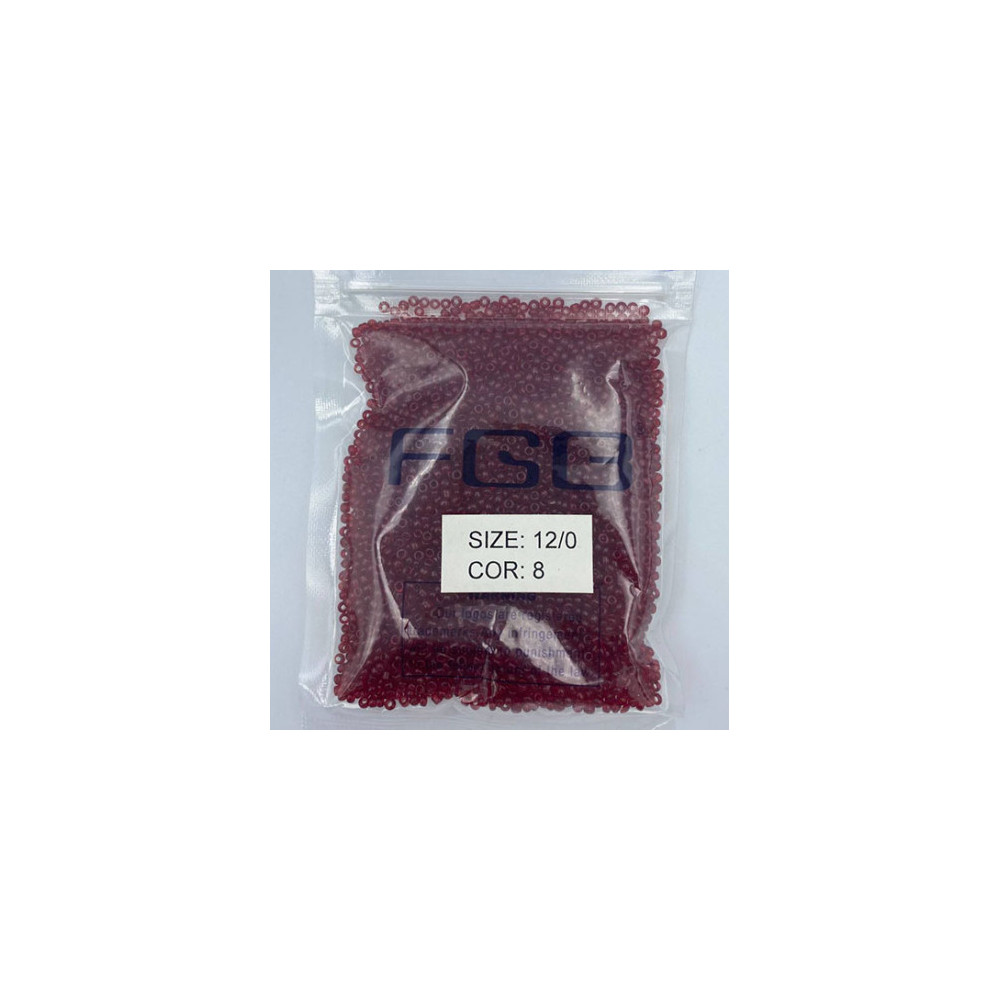 Beads calibrated 12/0 50 g, glazed dark red, 8 Beads calibrated 12/0 50 g, glazed dark red, 8