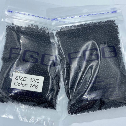 Beads calibrated 12/0 50 g, natural black, 748