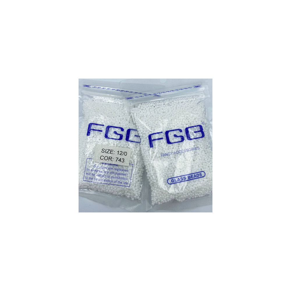 Beads calibrated 12/0 50 g, white matte, 743 Beads calibrated 12/0 50 g, white matte, 743