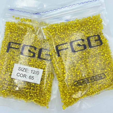 Beads calibrated 12/0 50 g, yellow shiny, 65