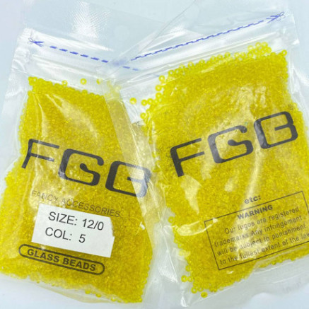 Beads calibrated 12/0 50 g, yellow transparent, 5