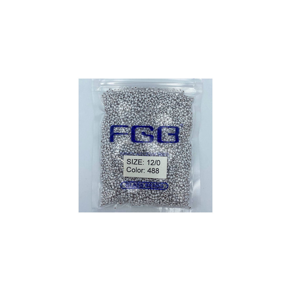 Beads calibrated 12/0 50 g, silver shiny, 488 Beads calibrated 12/0 50 g, silver shiny, 488