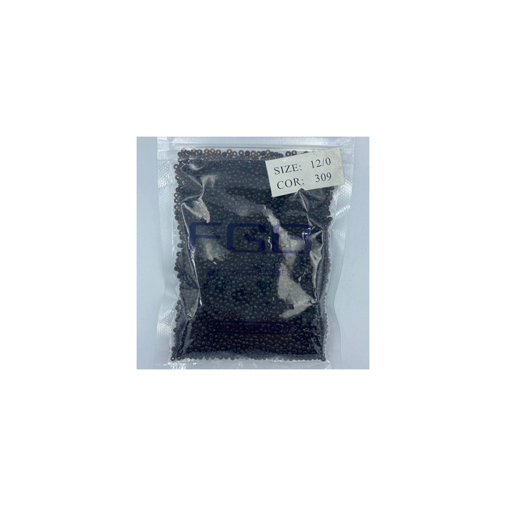 Beads calibrated 12/0 50 g, dark chocolate transparent, 309 Beads calibrated 12/0 50 g, dark chocolate transparent, 309