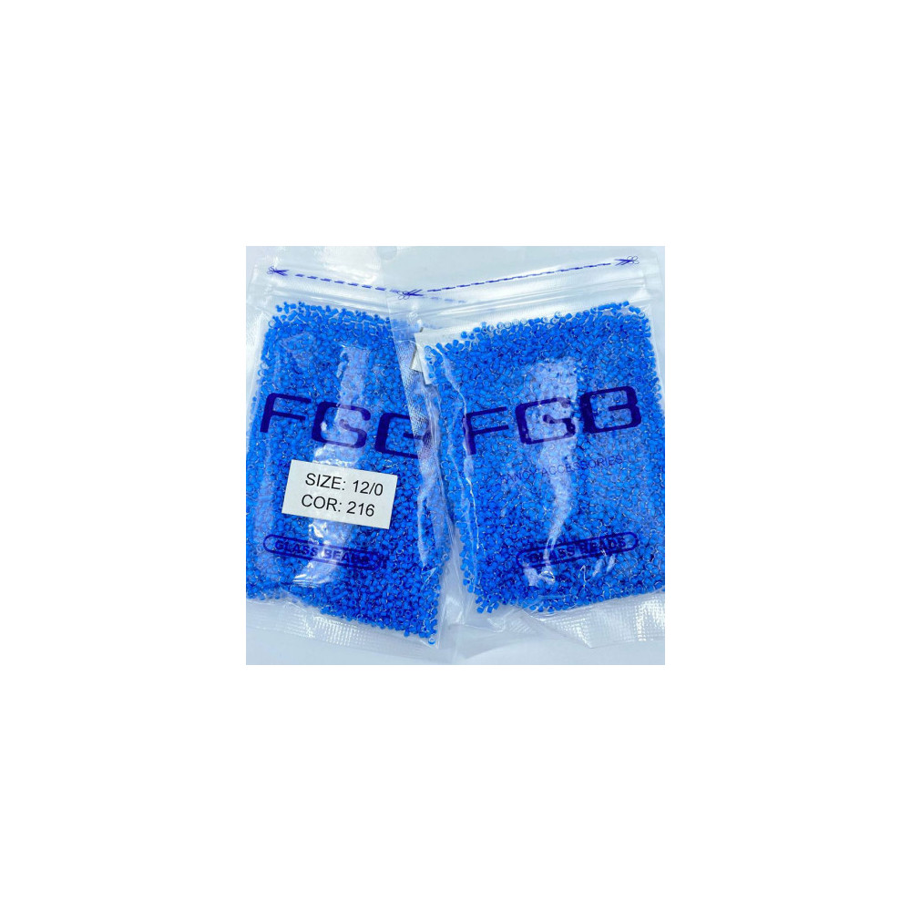 Beads calibrated 12/0 50 g, blue dyed, 216 Beads calibrated 12/0 50 g, blue dyed, 216