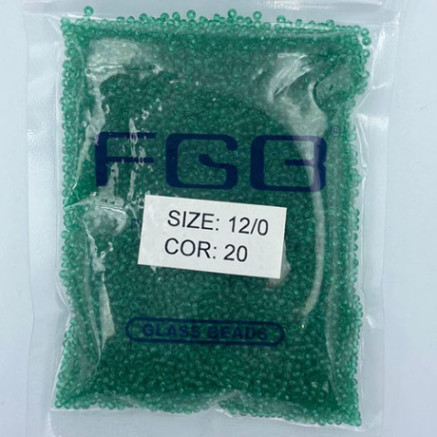 Beads calibrated 12/0 50g, emerald transparent, 20