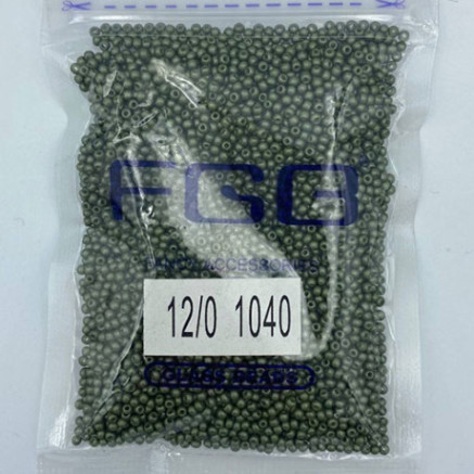 Beads calibrated 12/0 50g, khaki metallic, 1040
