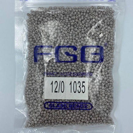 Beads calibrated 12/0 50 g, gray-beige, 1035