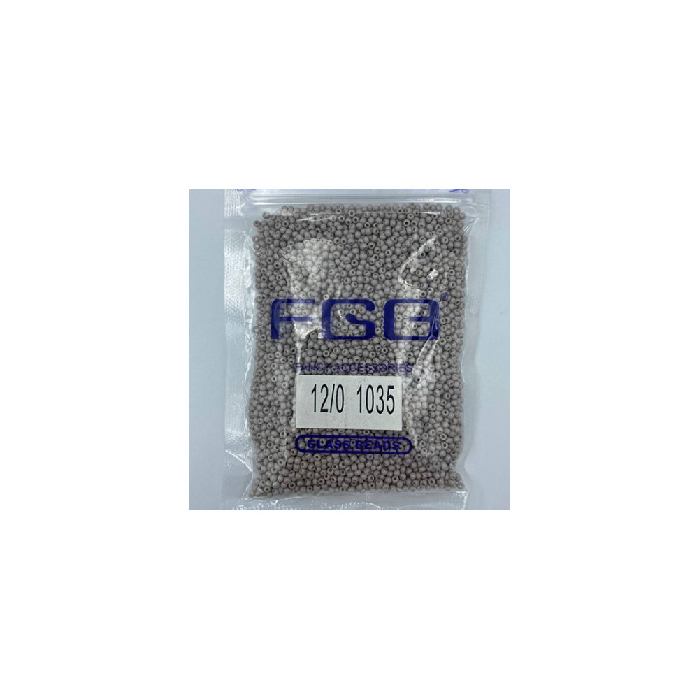 Beads calibrated 12/0 50 g, gray-beige, 1035 Beads calibrated 12/0 50 g, gray-beige, 1035
