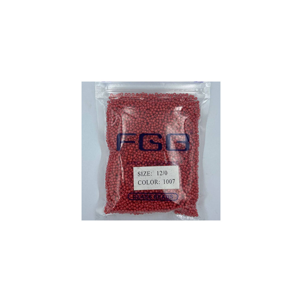 Beads calibrated 12/0 50 g, coral matte, 1007 Beads calibrated 12/0 50 g, coral matte, 1007