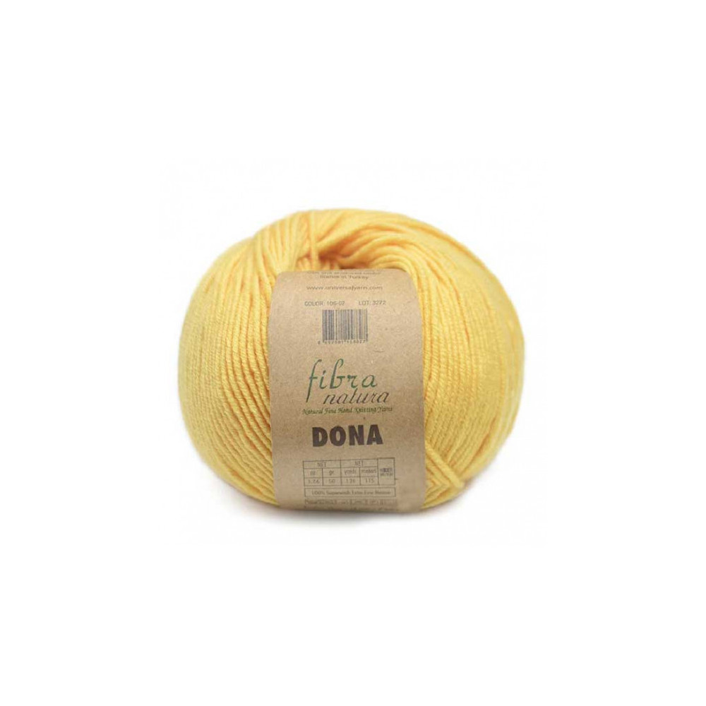 Пряжа мериносовая шерсть DONA Fibranatura - желтый (106-02) Пряжа мериносовая шерсть DONA Fibranatura - желтый (106-02)