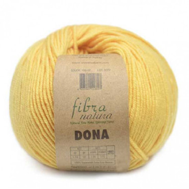 Пряжа мериносовая шерсть DONA Fibranatura - желтый (106-02)