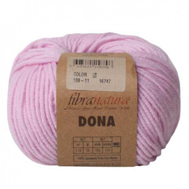 Merino wool yarn DONA Fibranatura - soft pink (106-10)