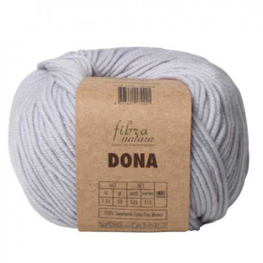 Merino wool yarn DONA Fibranatura - light gray (106-35)