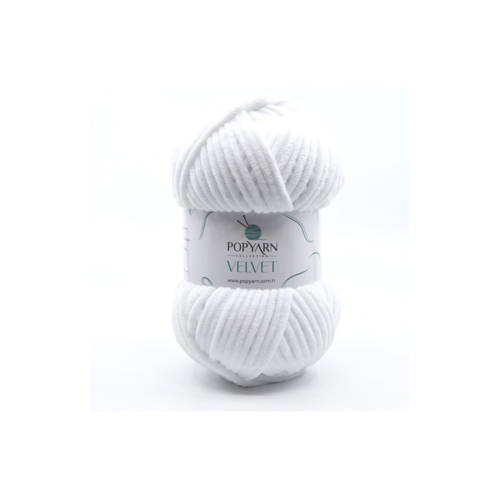 Пряжа Popyarn Velvet білий (001) Пряжа Popyarn Velvet білий (001)