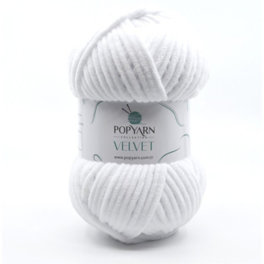 Пряжа Popyarn Velvet белый (001)
